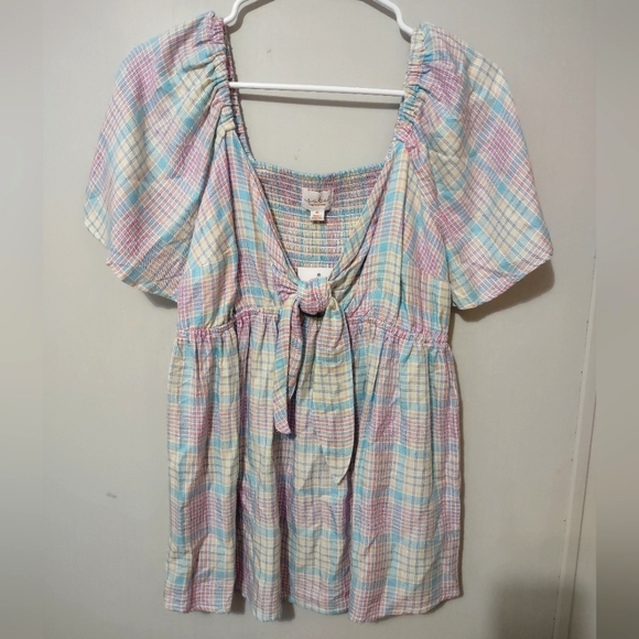 NWT Isabel Maternity Pastel Lilac Tie Front Spring Easter Blouse Size Medium - Picture 3 of 6